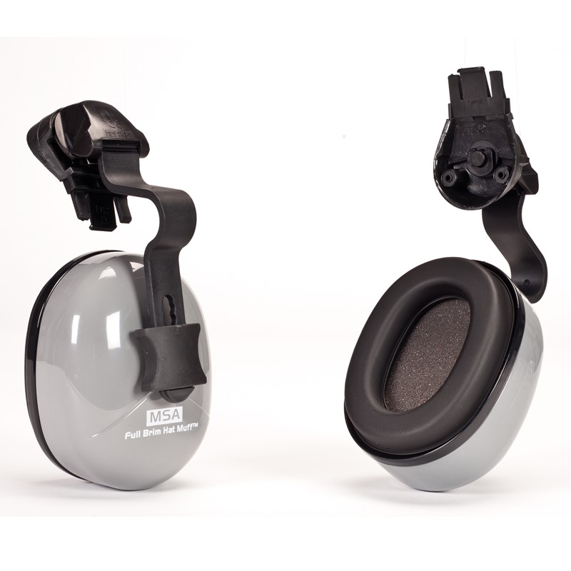 A picture of ear muffs for hard hats